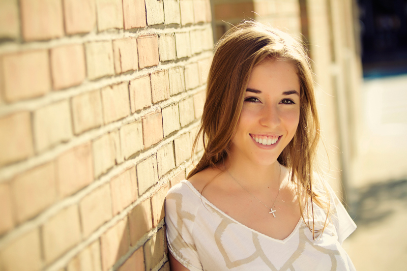 Artsy Brick Wall Girl Senior Pictures