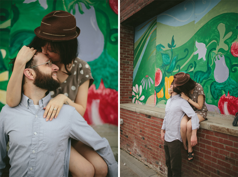 Graffiti and Old-fashioned Engagement Pictures in Detroit, MI